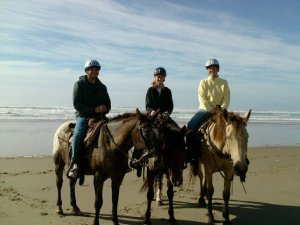 Riding on the beach at Florence, Oregon
